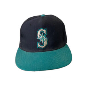Vintage Seattle Mariners Hat Cap New Era Diamond Collection Wool 59/50 MLB 7 1/4